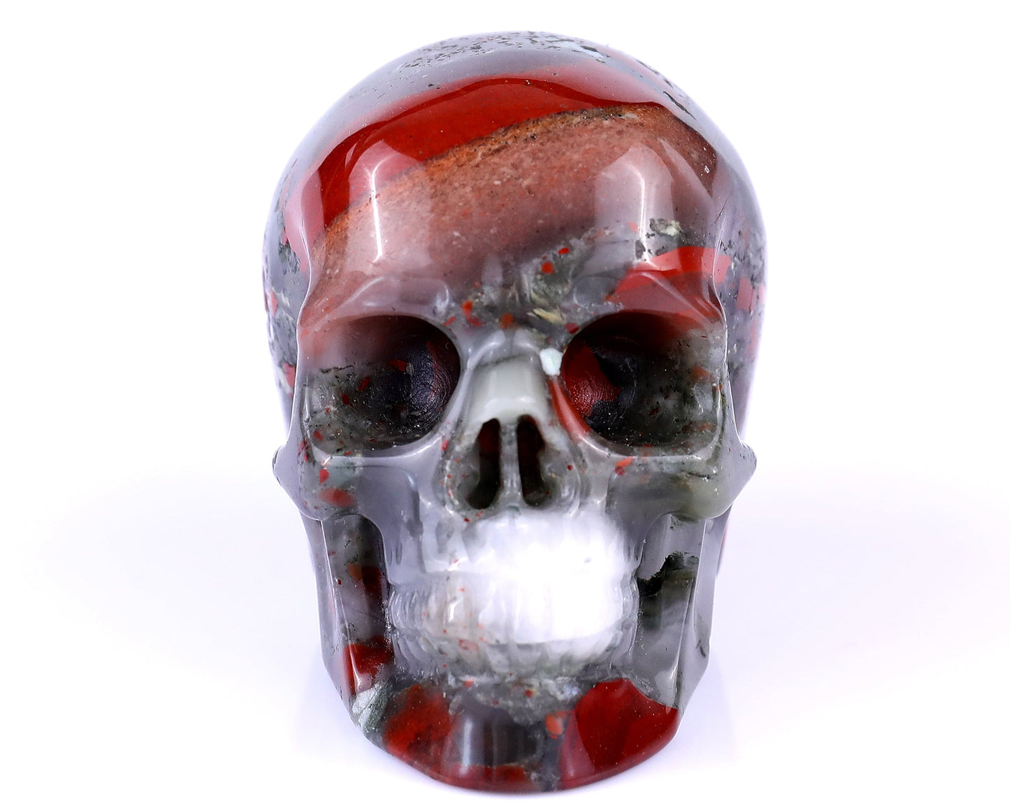 Nicedony 3.0" African Blood Stone Hand Carved Realistic Skull - View 9