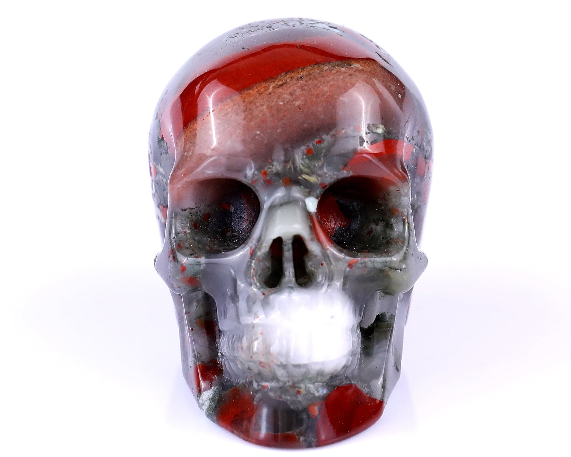 Nicedony 3.0" African Blood Stone Hand Carved Realistic Skull - View 9