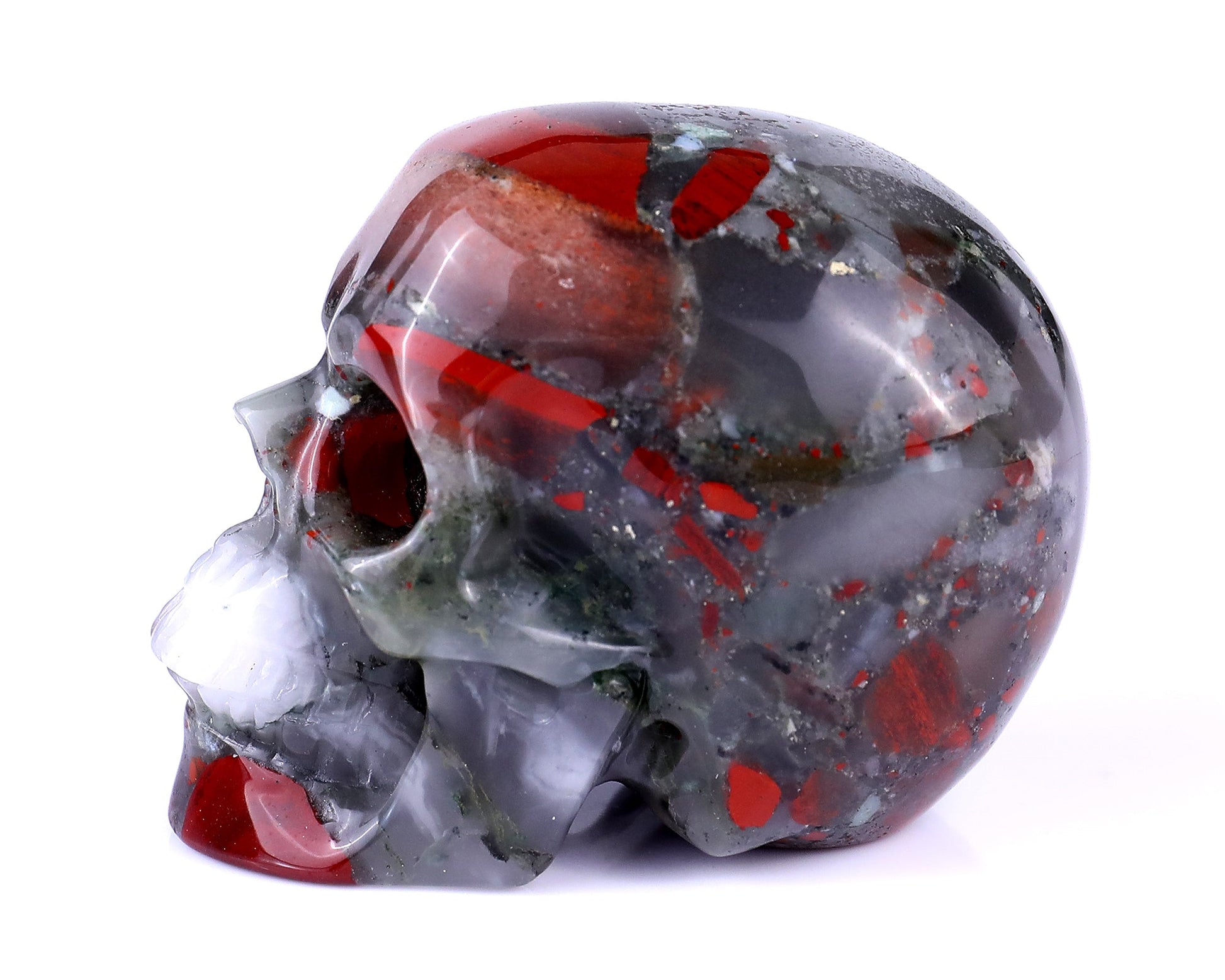 Nicedony 3.0" African Blood Stone Hand Carved Realistic Skull - View 11
