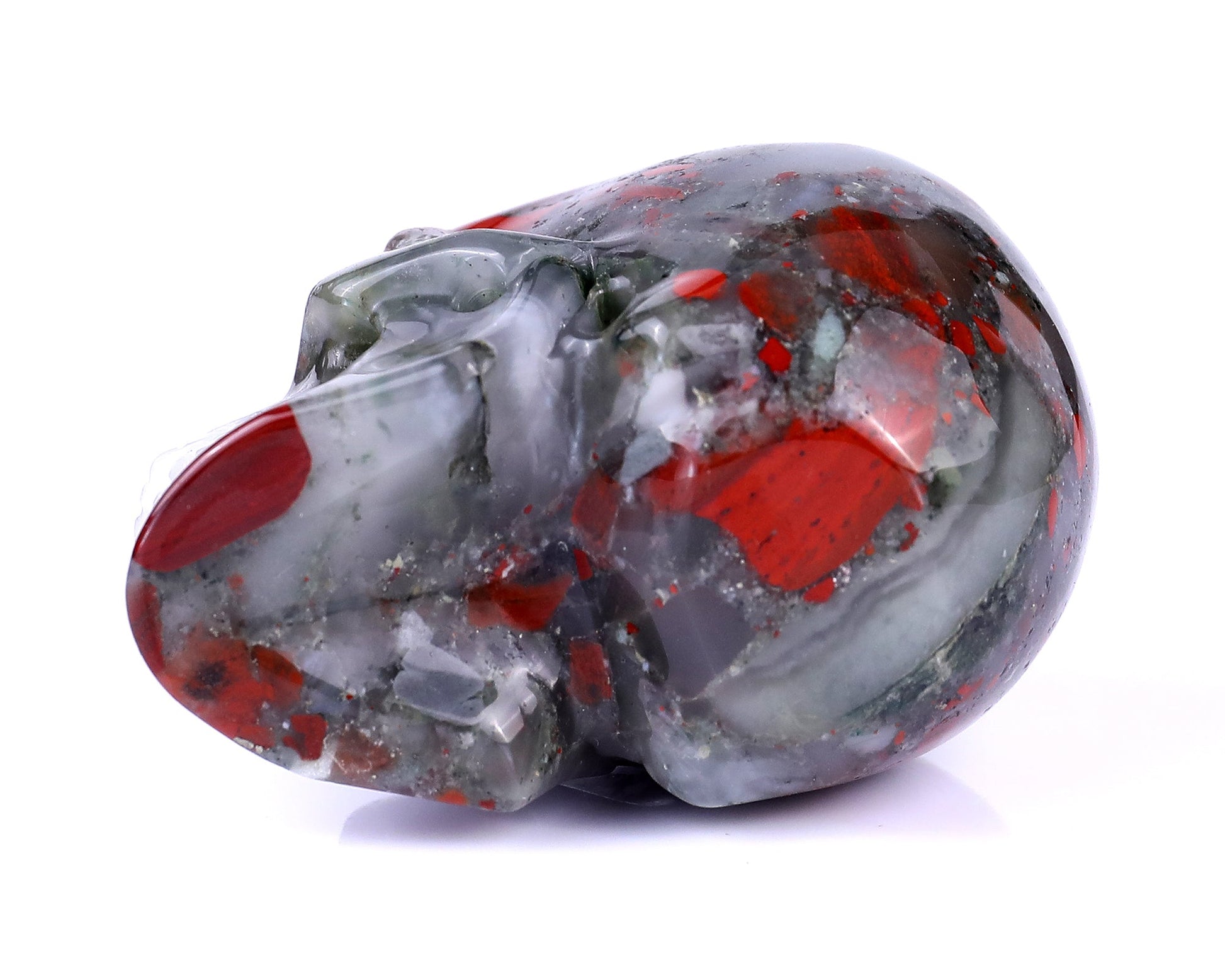 Nicedony 3.0" African Blood Stone Hand Carved Realistic Skull - View 13