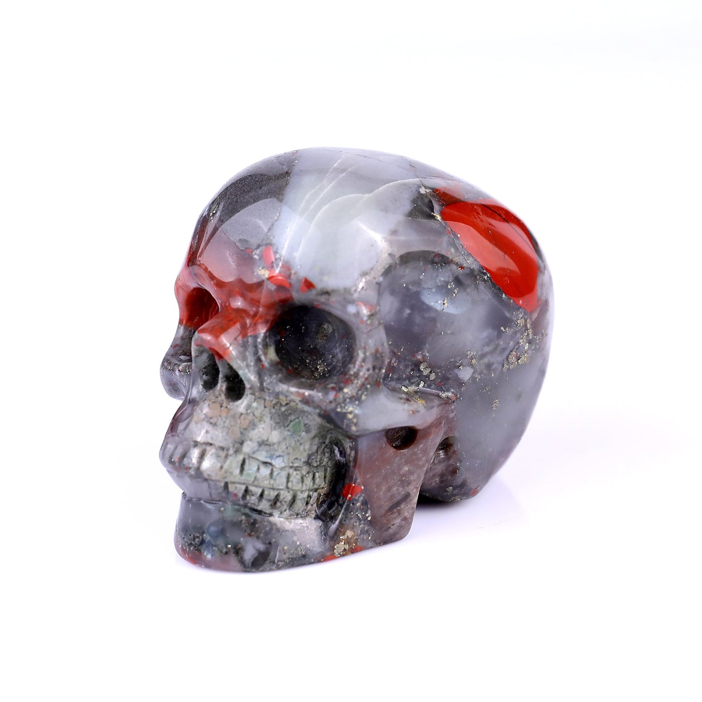 Nicedony 3.0" African Blood Stone Hand Carved Realistic Skull - View 7