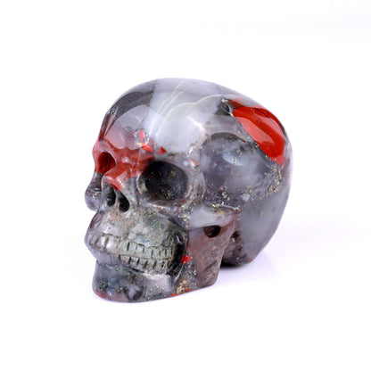 Nicedony 3.0" African Blood Stone Hand Carved Realistic Skull - View 7