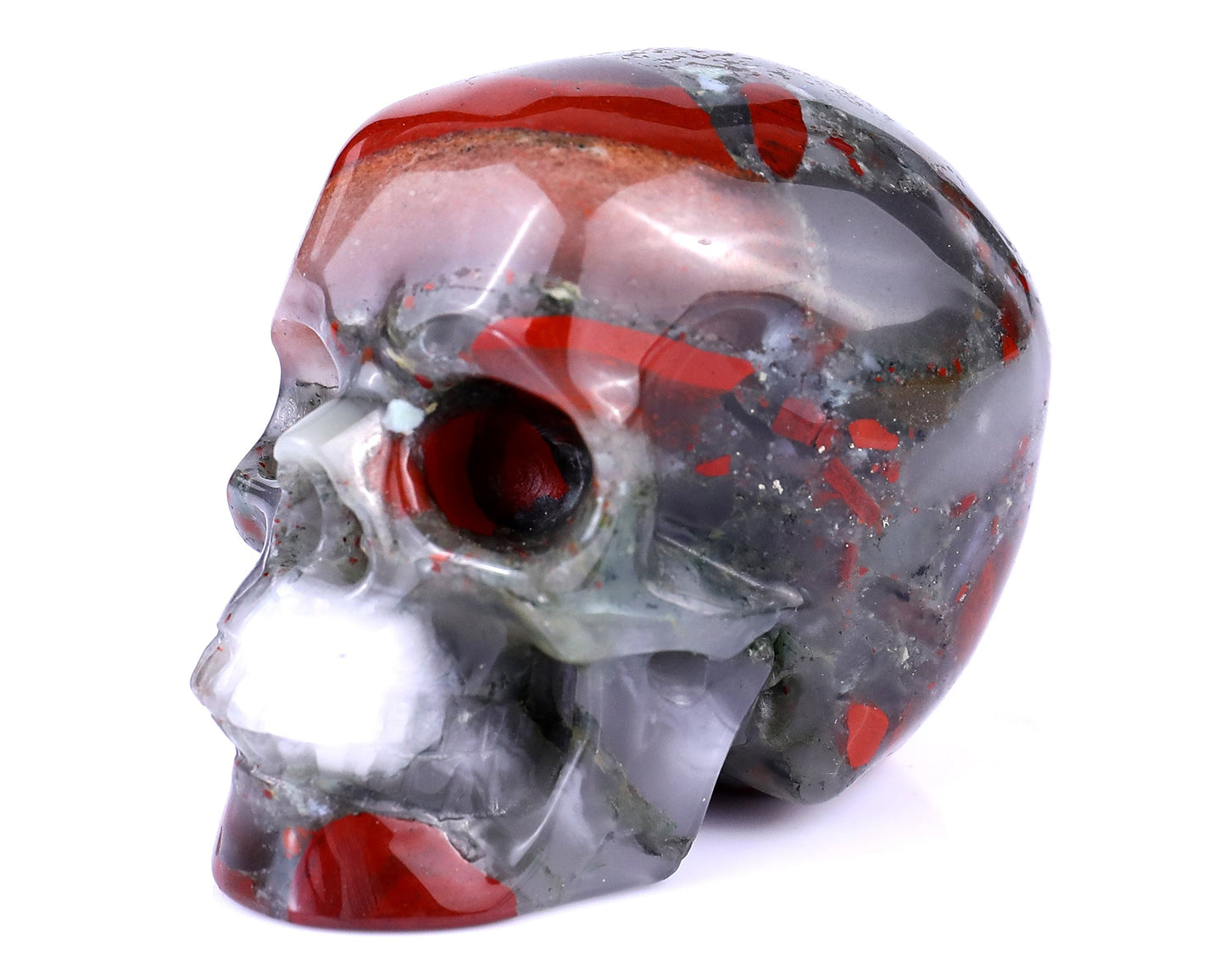 Nicedony 3.0" African Blood Stone Hand Carved Realistic Skull - View 14