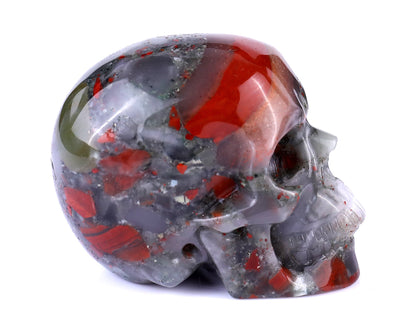 Nicedony 3.0" African Blood Stone Hand Carved Realistic Skull - View 10