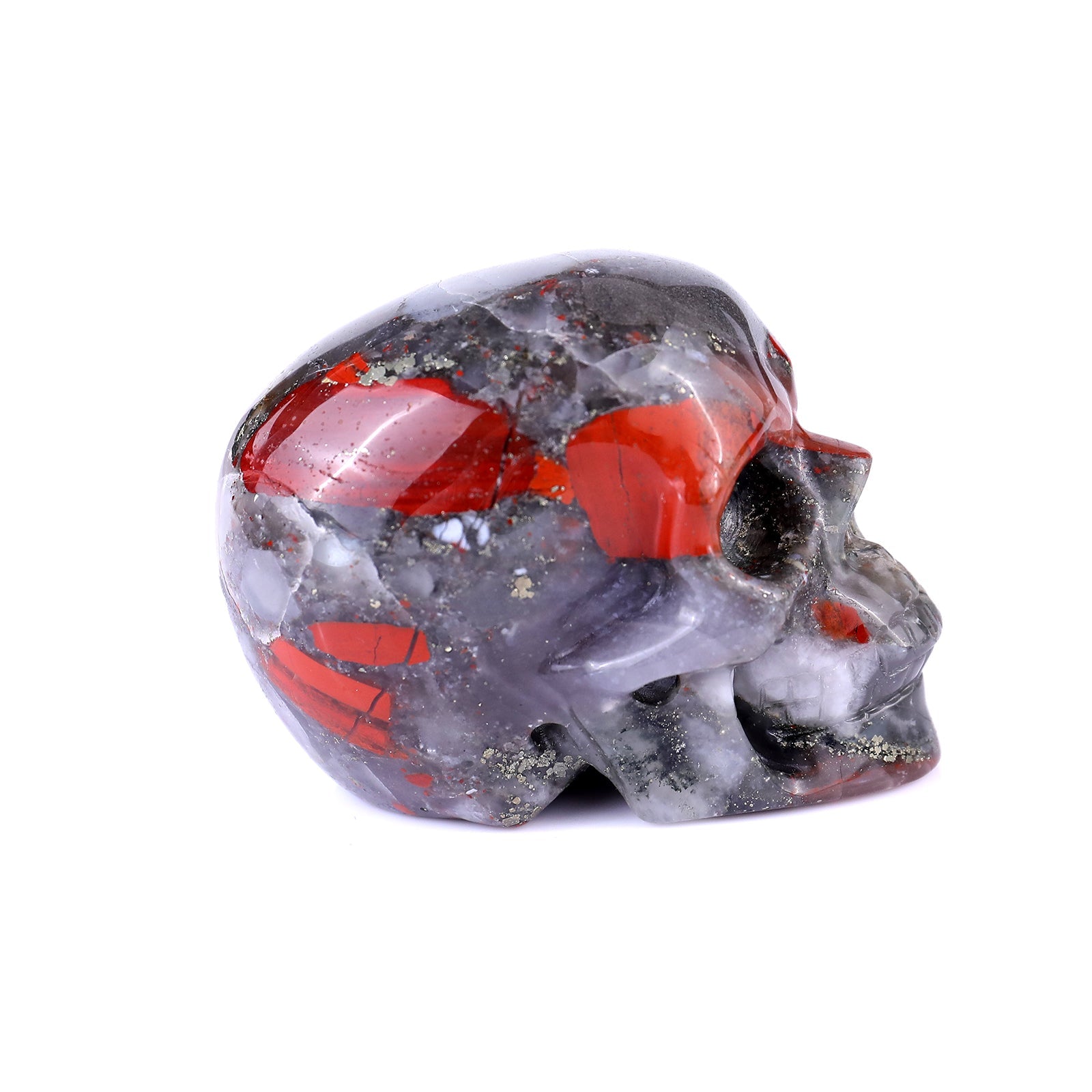 Nicedony 3.0" African Blood Stone Hand Carved Realistic Skull - View 3