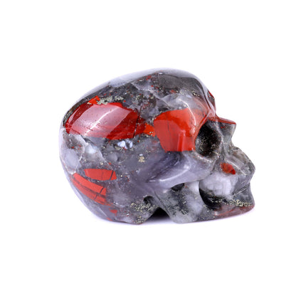 Nicedony 3.0" African Blood Stone Hand Carved Realistic Skull - View 3