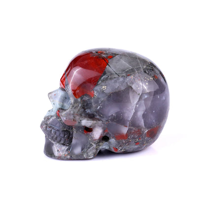 Nicedony 3.0" African Bloodstone Hand Carved Realistic Skull - View 4