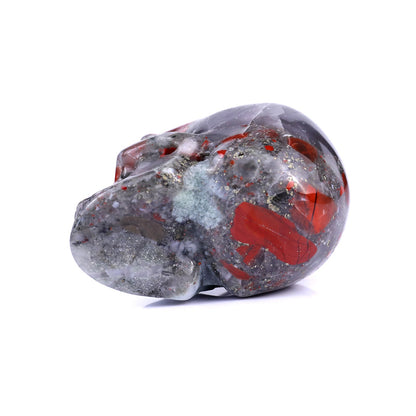 Nicedony 3.0" African Bloodstone Hand Carved Realistic Skull - View 6
