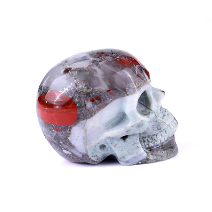 Nicedony 3.0" African Bloodstone Hand Carved Realistic Skull - View 3