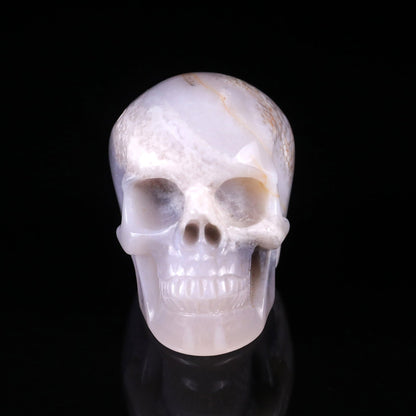 Nicedony 3.0" Agate Hand Carved Crystal Realistic Skull Sculpture - View 16