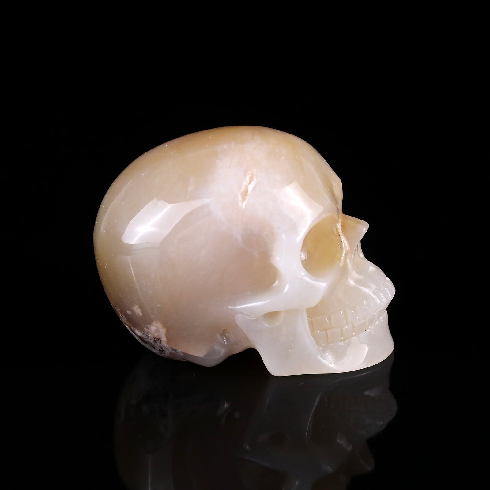 Nicedony 3.0" Agate Hand Carved Crystal Realistic Skull Sculpture - View 10
