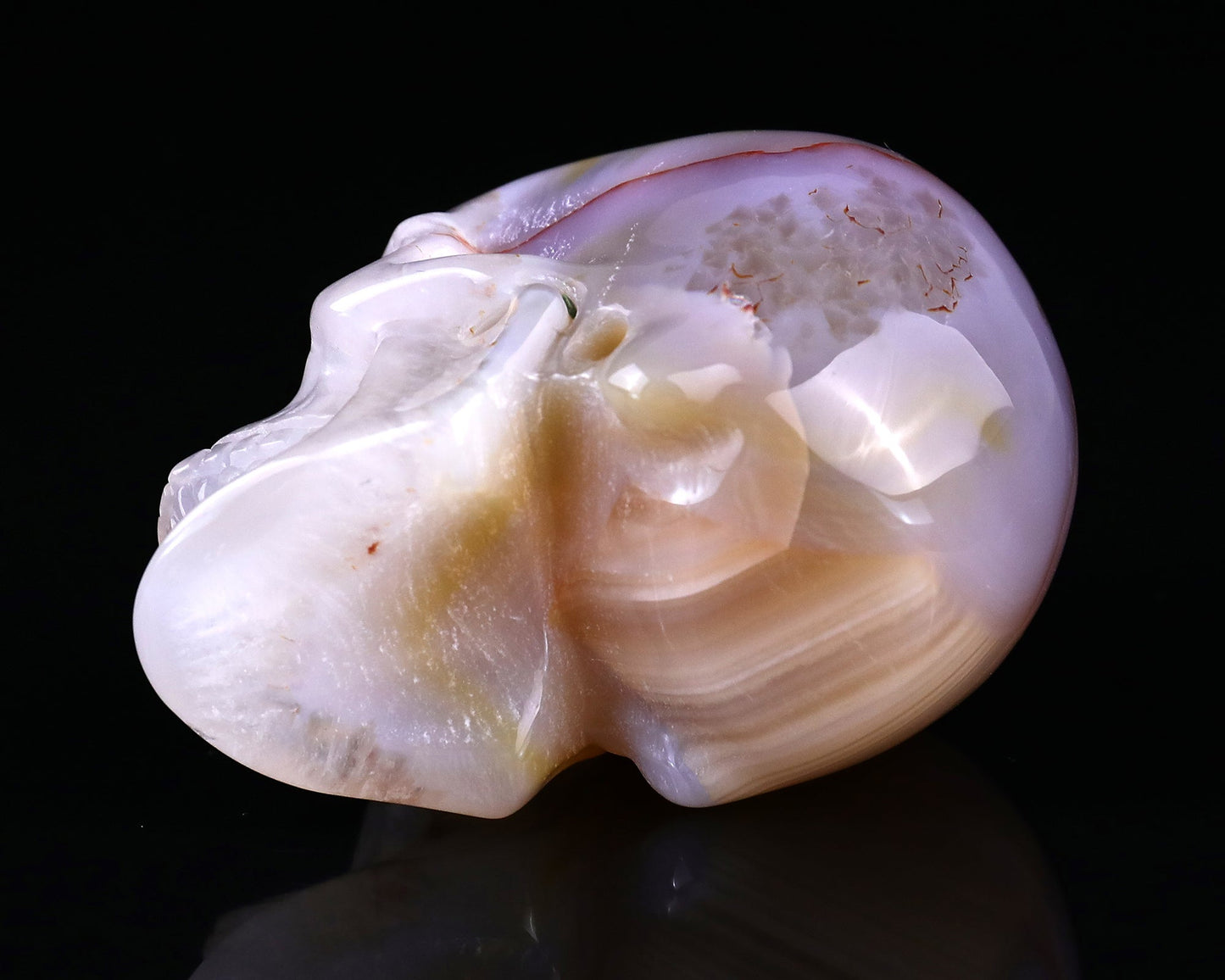 Nicedony 3.0" Agate Hand Carved Crystal Realistic Skull Sculpture - View 6
