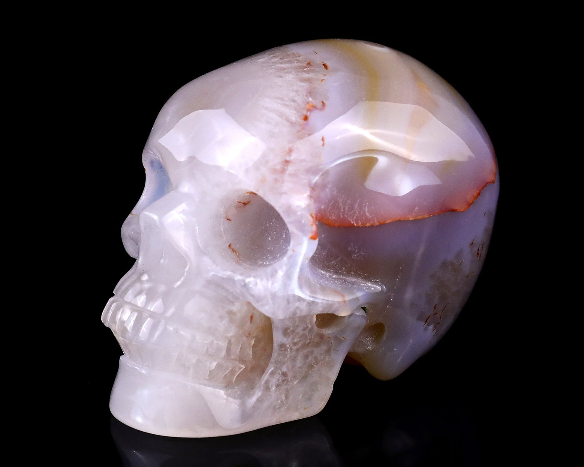 Nicedony 3.0" Agate Hand Carved Crystal Realistic Skull Sculpture - View 7