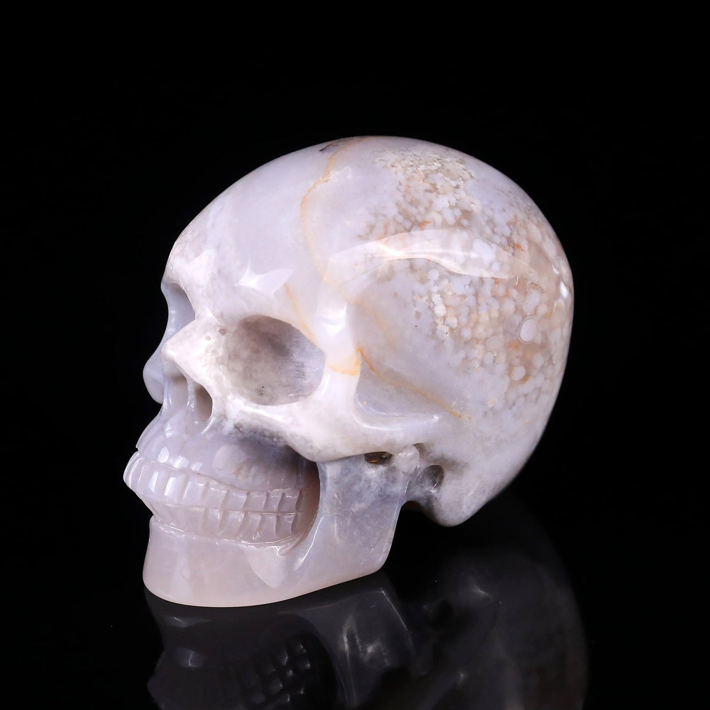 Nicedony 3.0" Agate Hand Carved Crystal Realistic Skull Sculpture - View 15