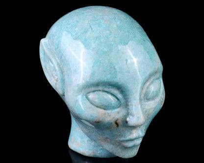 Nicedony 3.0" Amazonite Hand Carved Crystal Elf Alien Sculpture