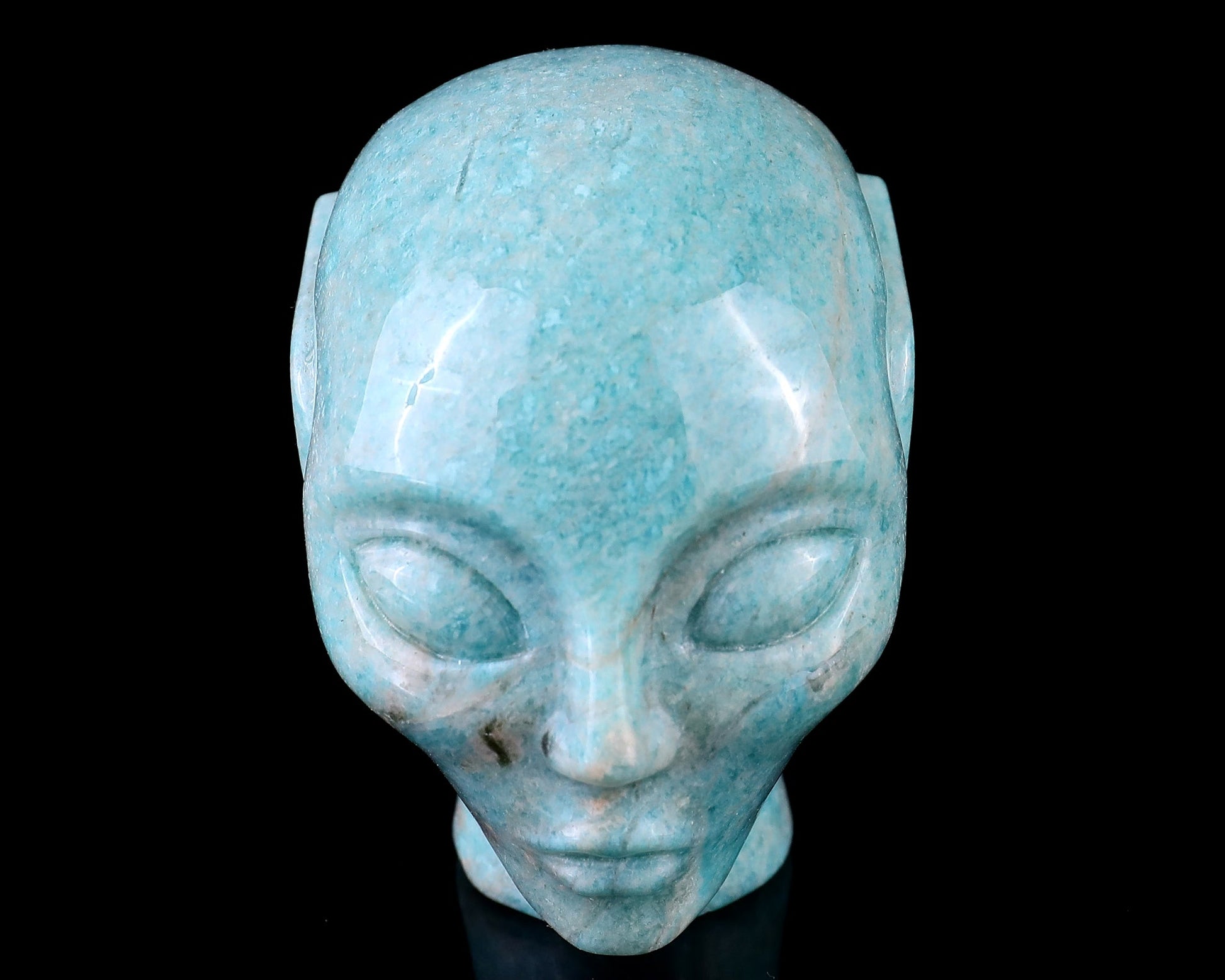 Nicedony 3.0" Amazonite Hand Carved Crystal Elf Alien Sculpture - View 2