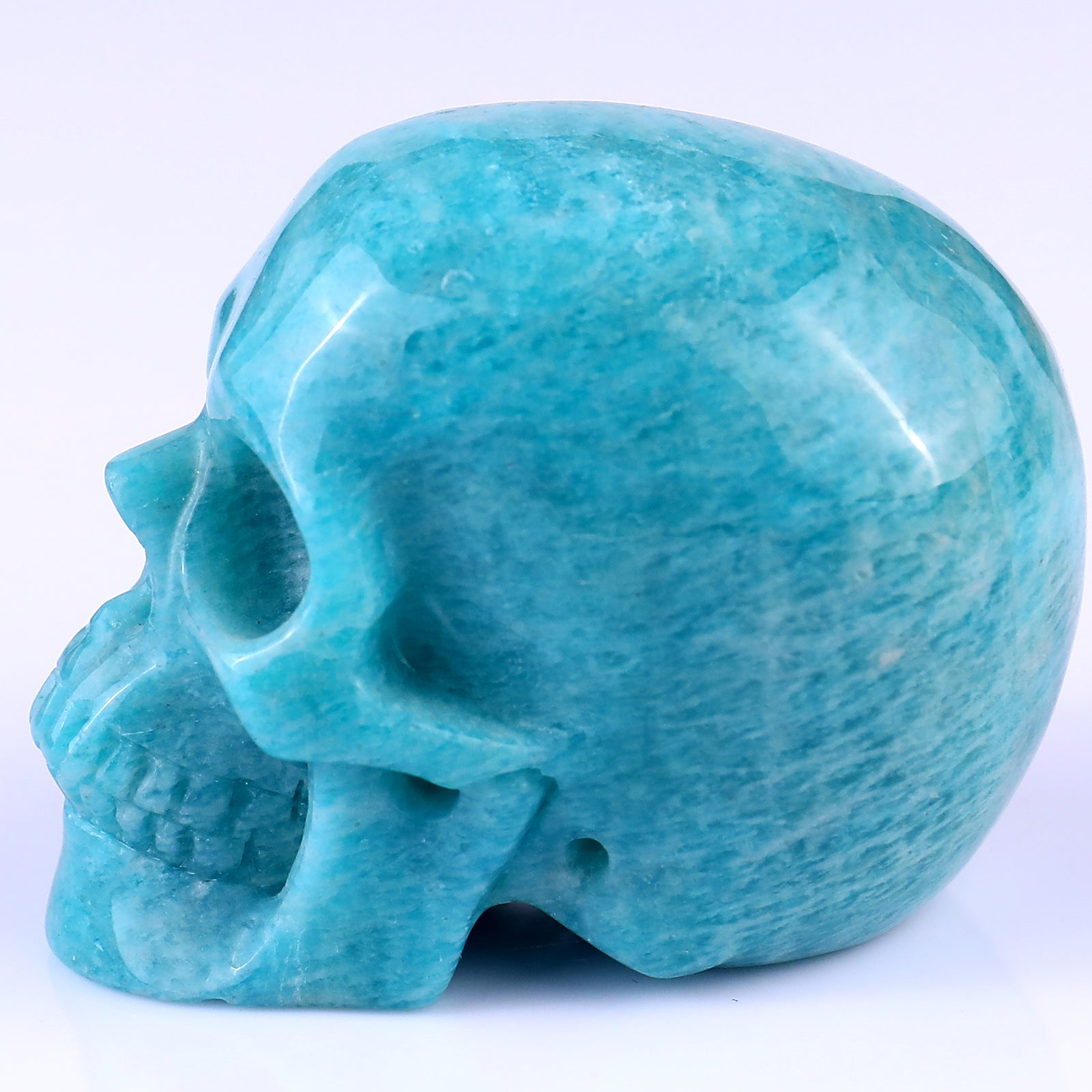 Nicedony 3.0" Amazonite Hand Carved Crystal Realistic Skull Sculpture - View 11
