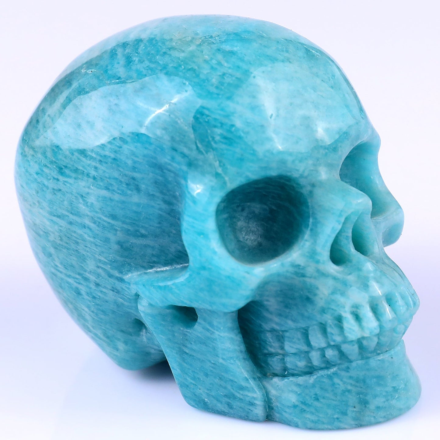 Nicedony 3.0" Amazonite Hand Carved Crystal Realistic Skull Sculpture - View 8