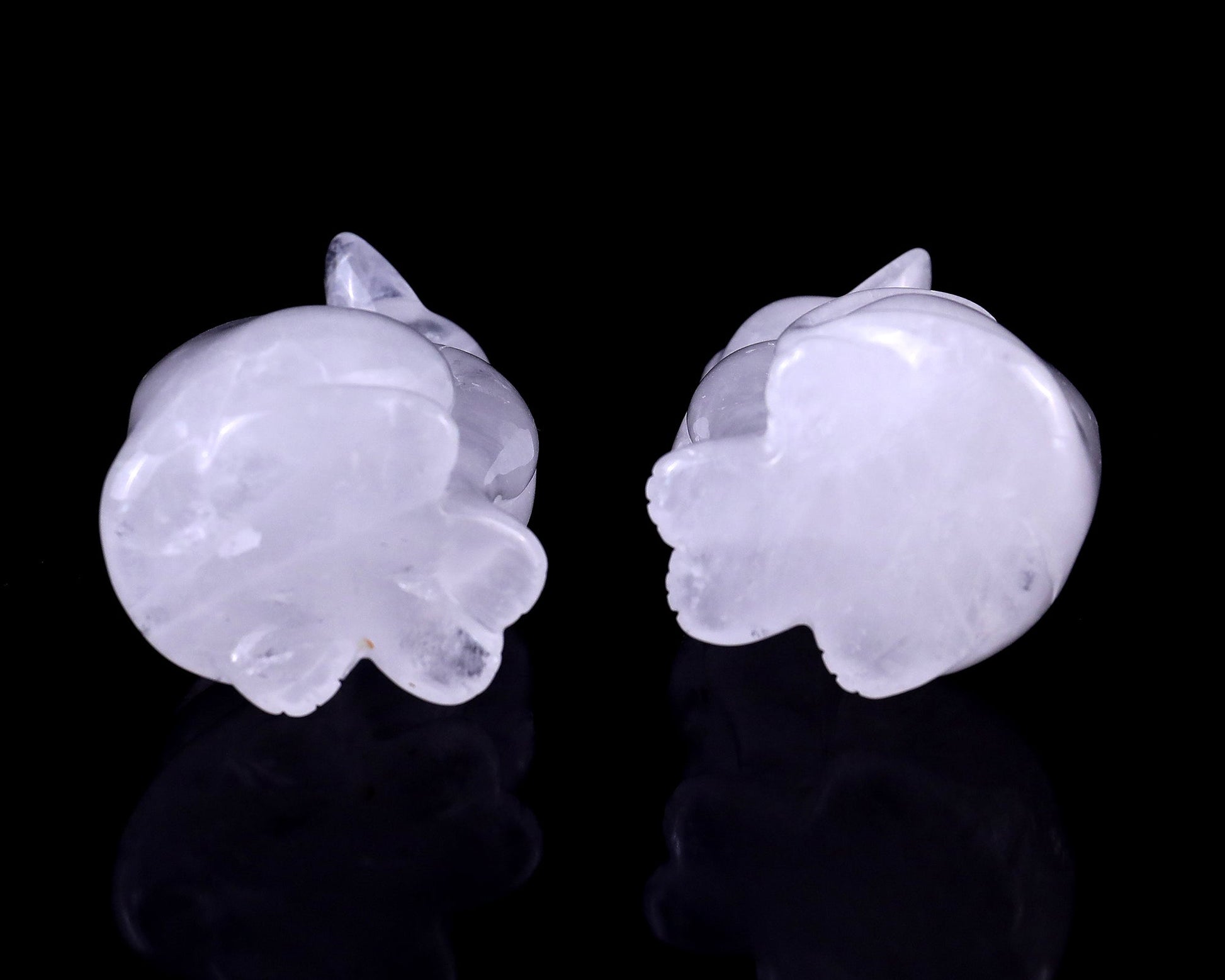 Nicedony 3.0" Angolan Quartz Hand Carved Crystal Cat Sculpture - View 5