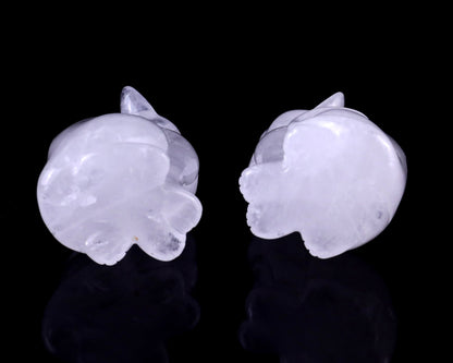 Nicedony 3.0" Angolan Quartz Hand Carved Crystal Cat Sculpture - View 5