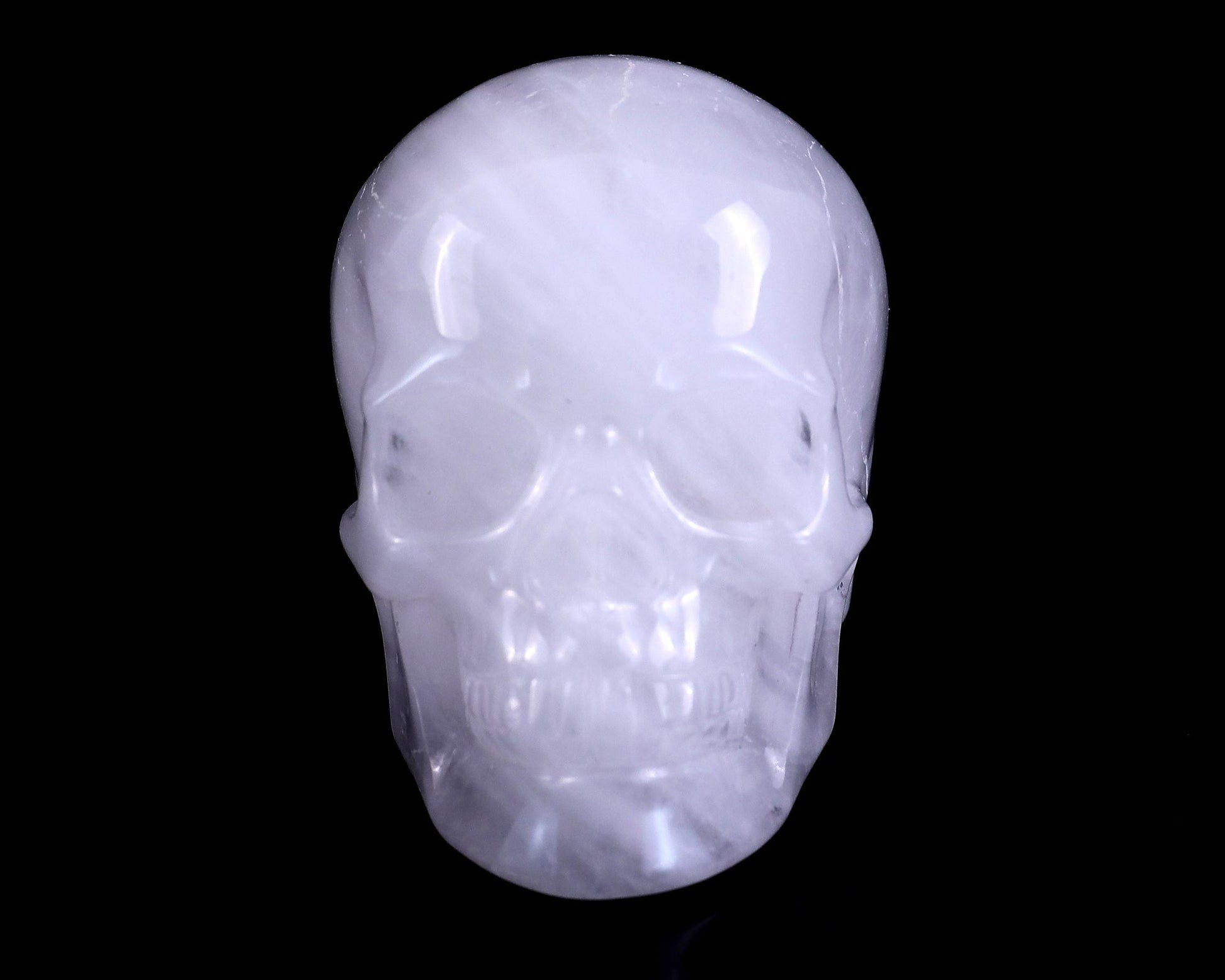 Nicedony 3.0" Angolan Quartz Hand Carved Realistic Skull Sculpture - View 2