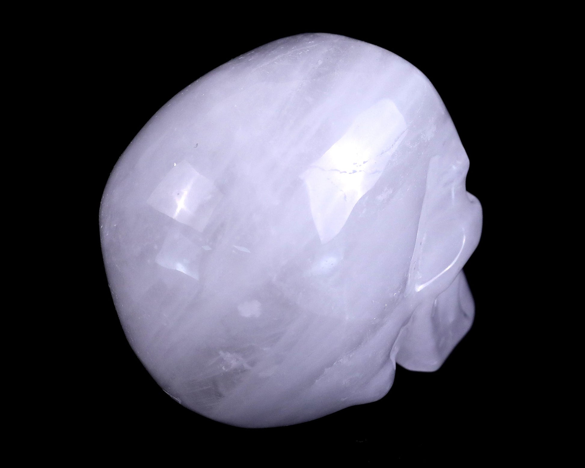 Nicedony 3.0" Angolan Quartz Hand Carved Realistic Skull Sculpture - View 4