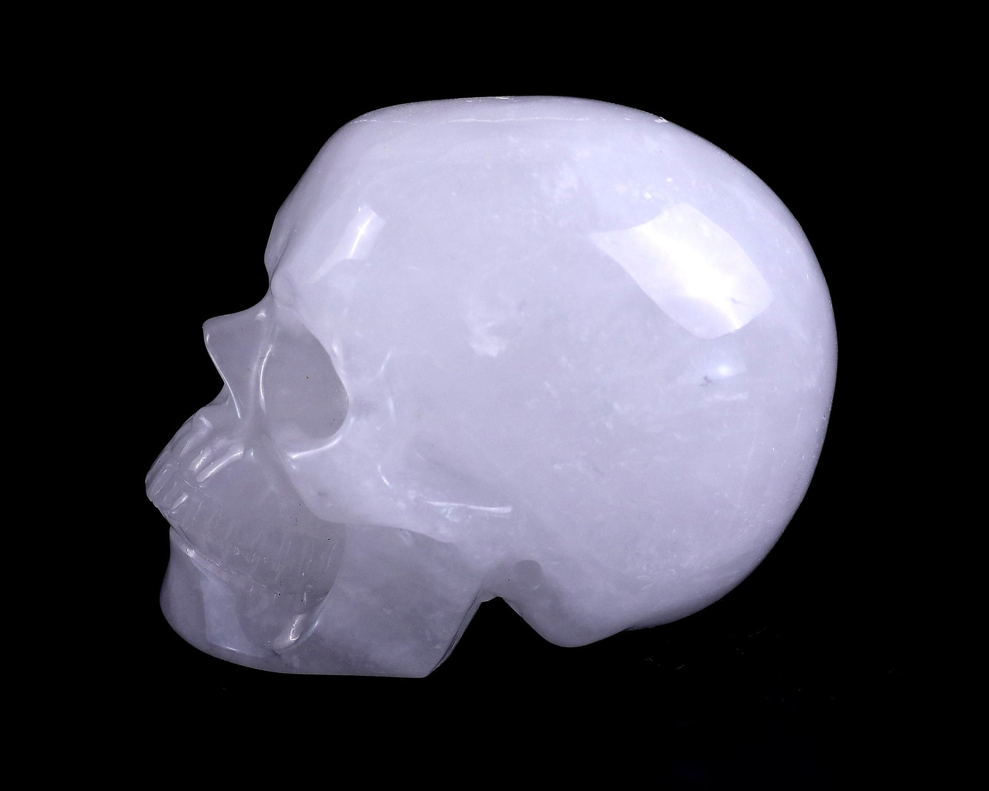 Nicedony 3.0" Angolan Quartz Hand Carved Realistic Skull Sculpture - View 7