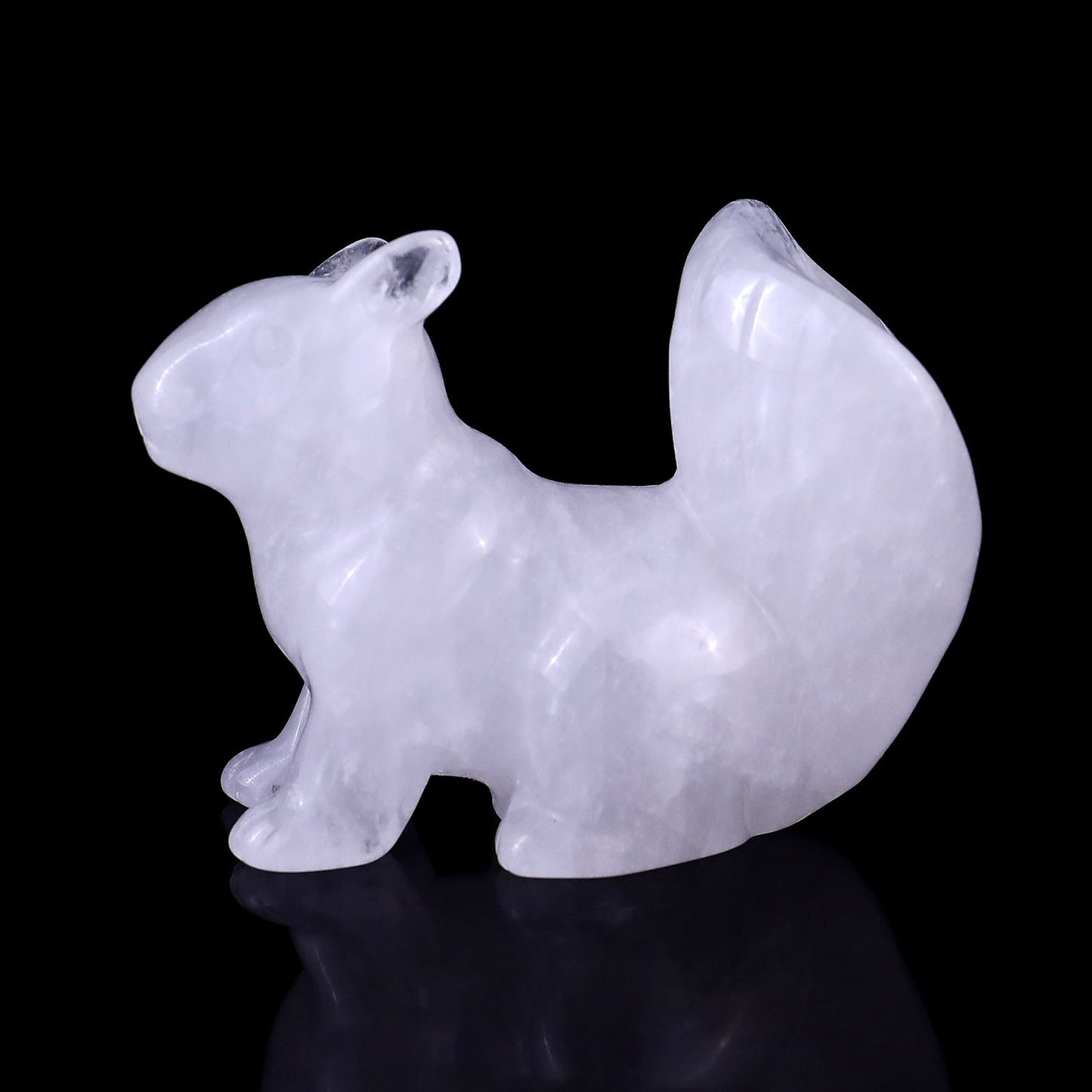 Nicedony 3.0" Angolan Quartz Hand Carved Crystal Squirrel Sculpture - View 4