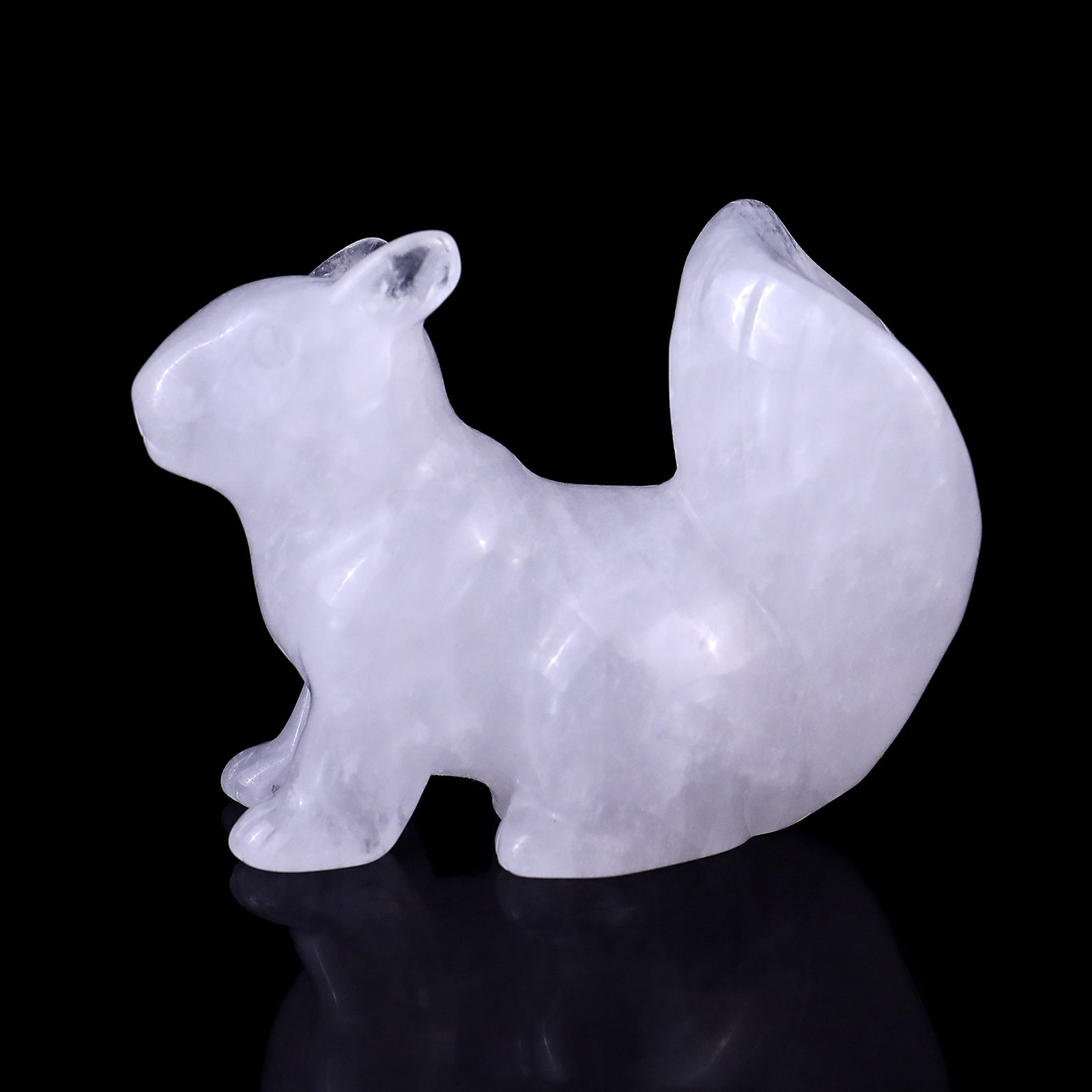 Nicedony 3.0" Angolan Quartz Hand Carved Crystal Squirrel Sculpture - View 4