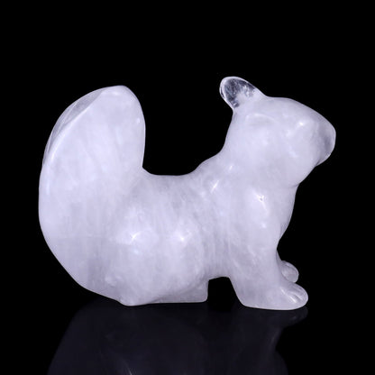 Nicedony 3.0" Angolan Quartz Hand Carved Crystal Squirrel Sculpture - View 5