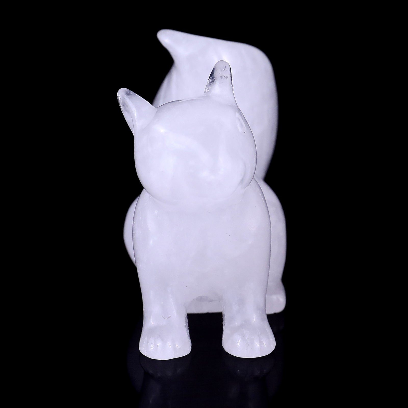 Nicedony 3.0" Angolan Quartz Hand Carved Crystal Squirrel Sculpture - View 6