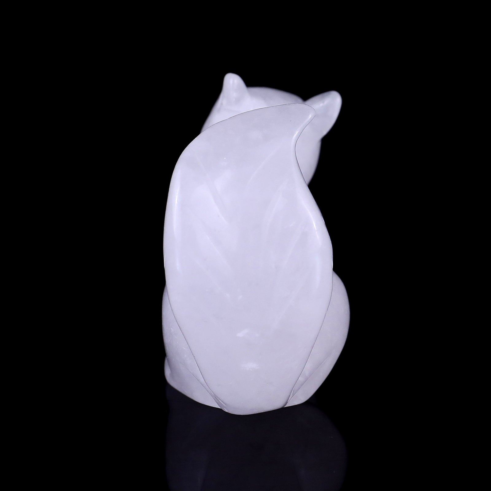 Nicedony 3.0" Angolan Quartz Hand Carved Crystal Squirrel Sculpture - View 3