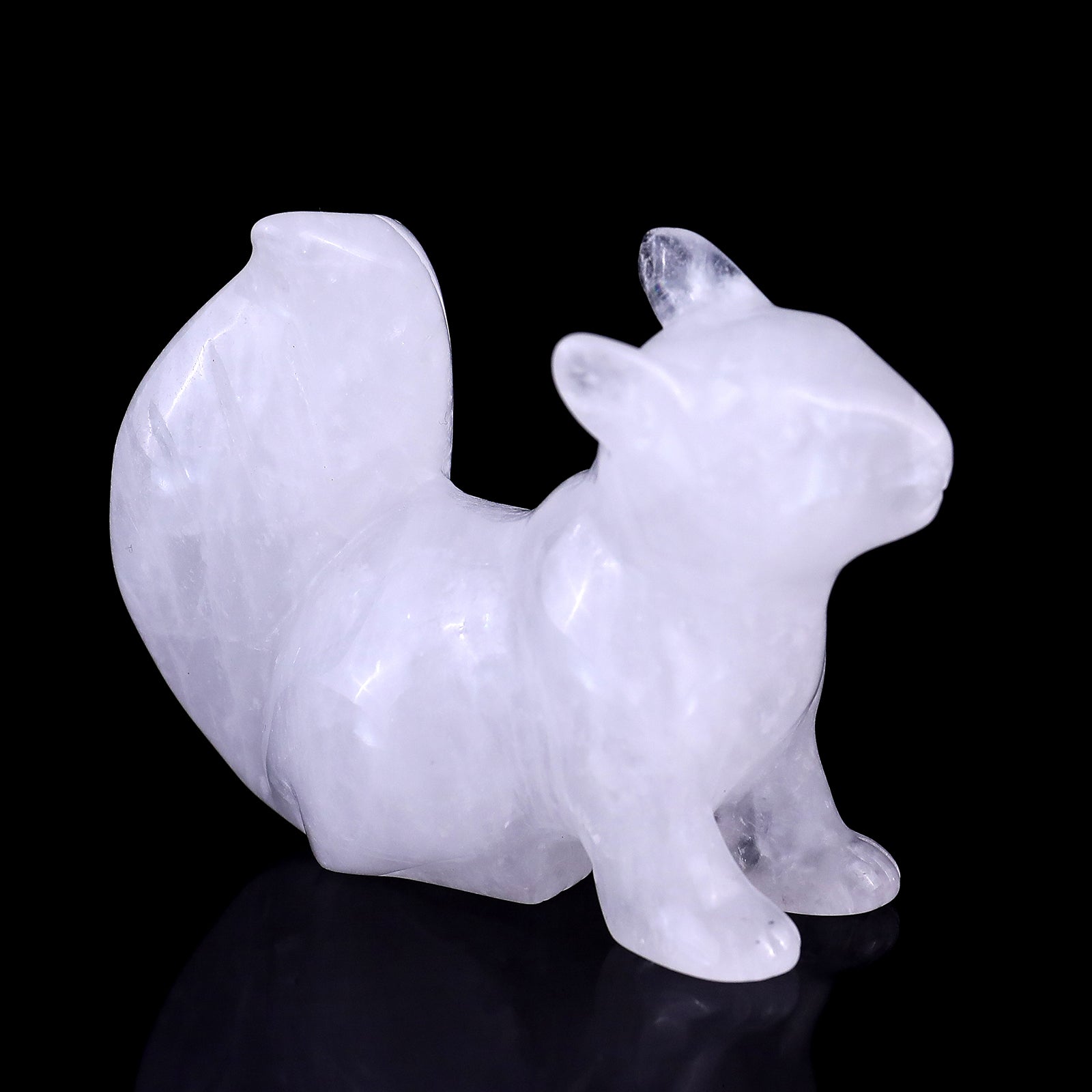 Nicedony 3.0" Angolan Quartz Hand Carved Crystal Squirrel Sculpture - View 7