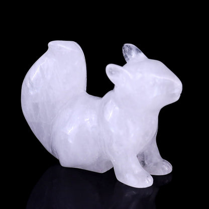 Nicedony 3.0" Angolan Quartz Hand Carved Crystal Squirrel Sculpture - View 7