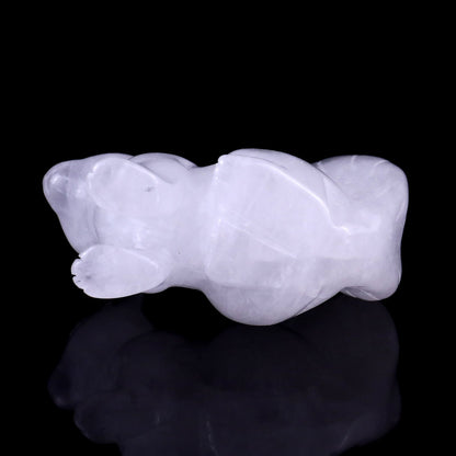 Nicedony 3.0" Angolan Quartz Hand Carved Crystal Squirrel Sculpture - View 2