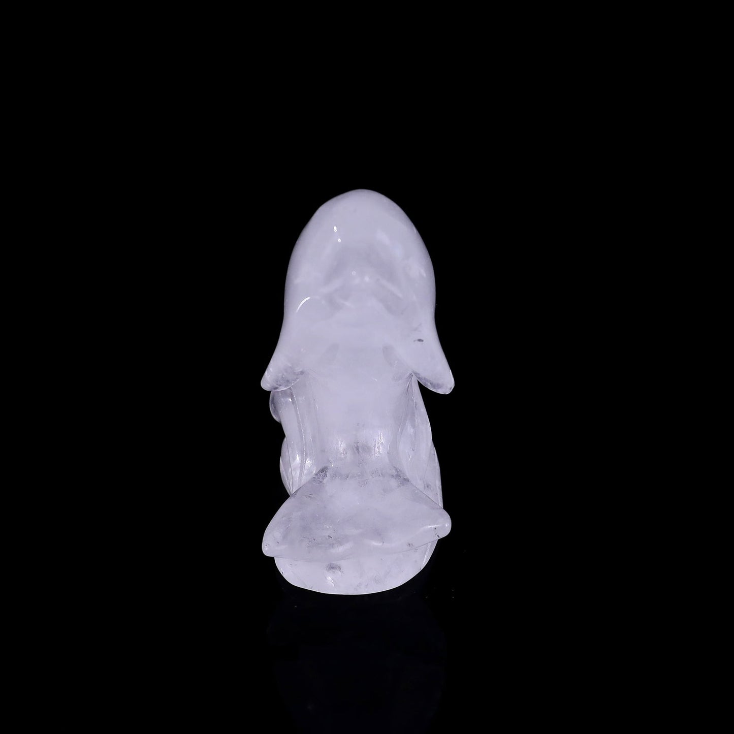 Nicedony 3.0" Angolan Quartz Rock Hand Carved Dolphin Sculpture - View 2
