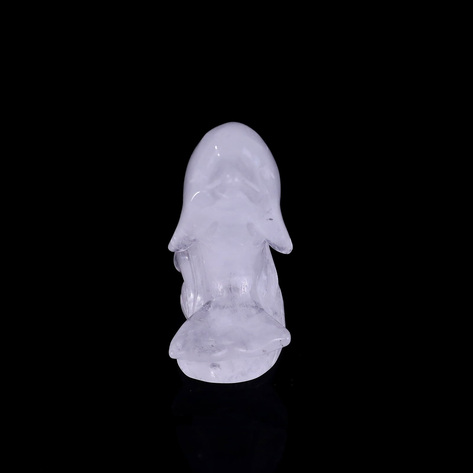 Nicedony 3.0" Angolan Quartz Rock Hand Carved Dolphin Sculpture - View 2