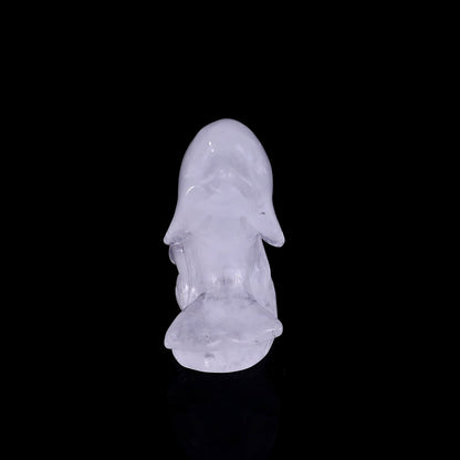Nicedony 3.0" Angolan Quartz Rock Hand Carved Dolphin Sculpture - View 2