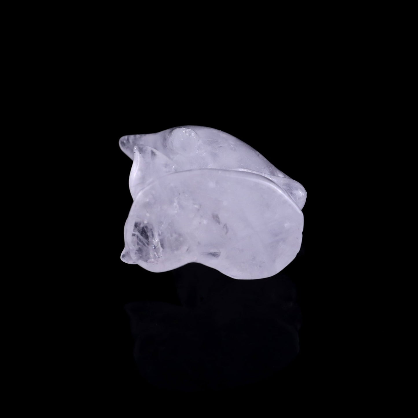 Nicedony 3.0" Angolan Quartz Rock Hand Carved Dolphin Sculpture - View 8