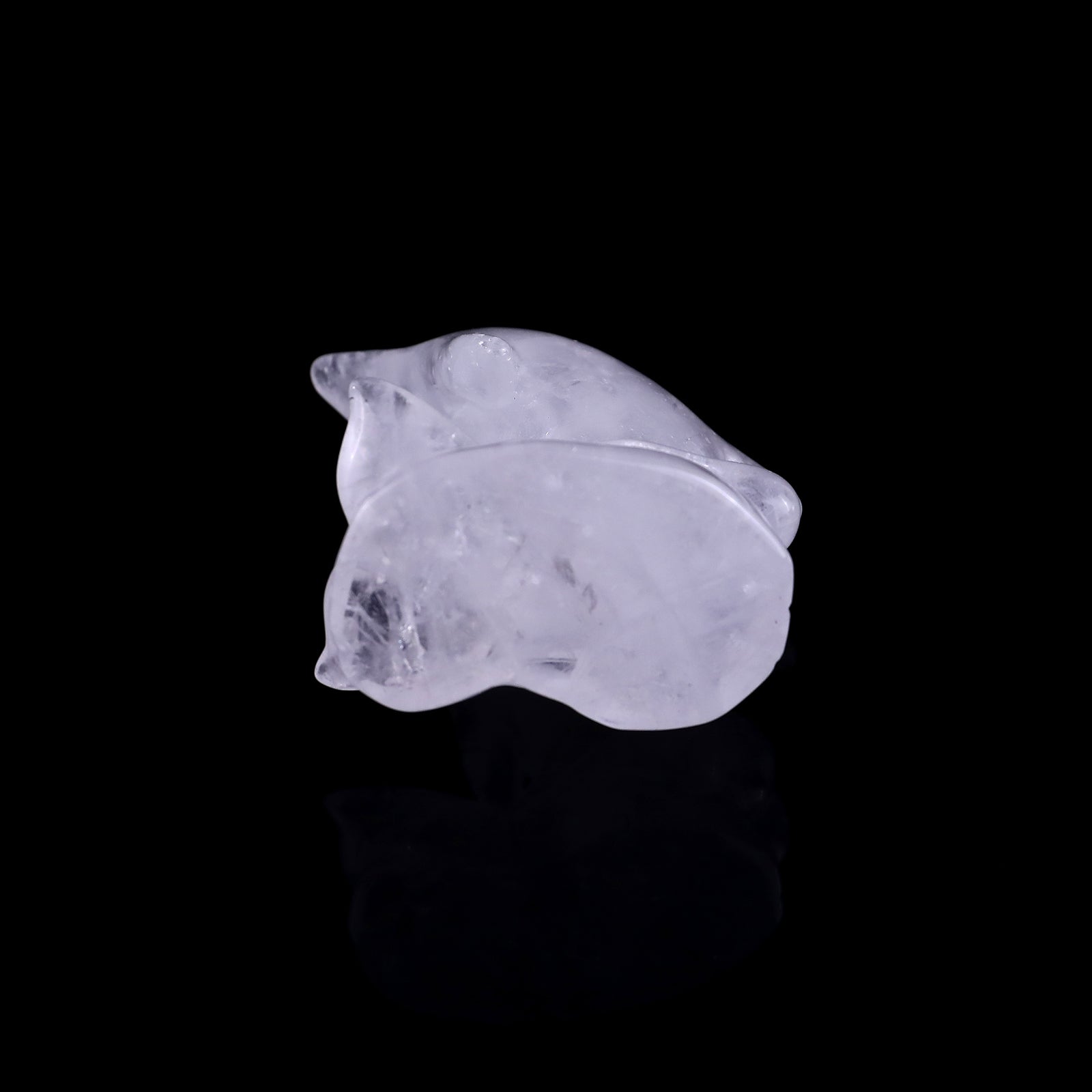 Nicedony 3.0" Angolan Quartz Rock Hand Carved Dolphin Sculpture - View 8