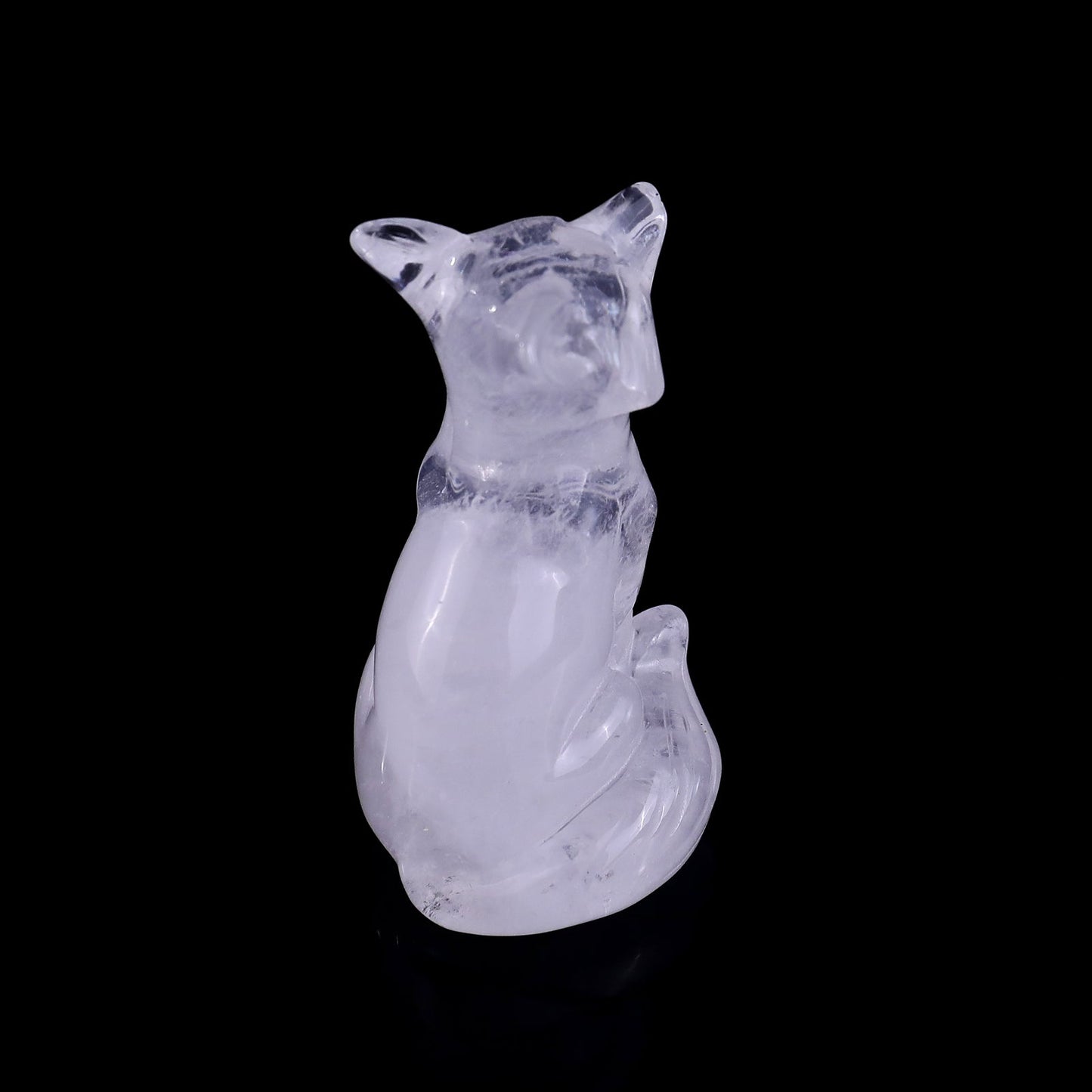 Nicedony 3.0" Angolan Quartz Rock Hand Carved Crystal Fox Sculpture - View 4