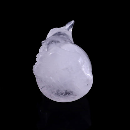 Nicedony 3.0" Angolan Quartz Rock Hand Carved Crystal Fox Sculpture - View 8