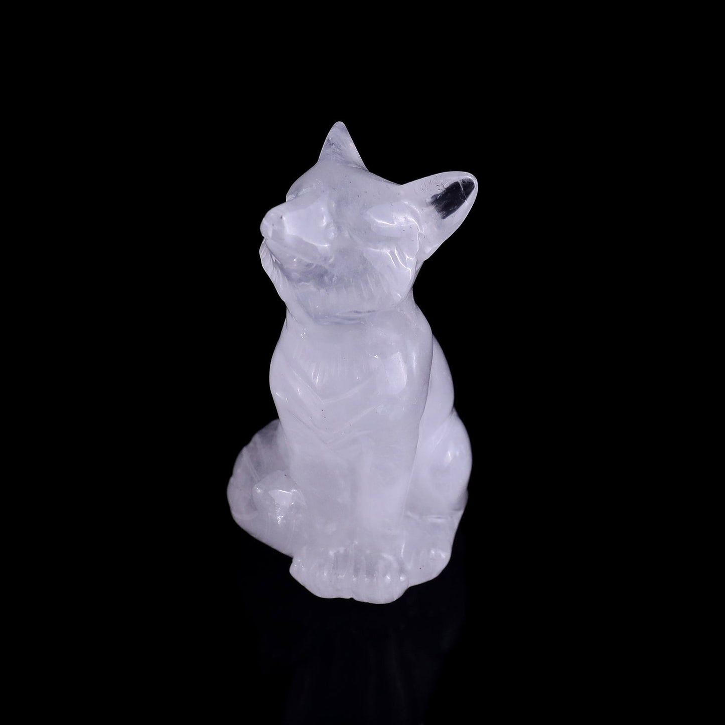 Nicedony 3.0" Angolan Quartz Rock Hand Carved Crystal Fox Sculpture - View 9