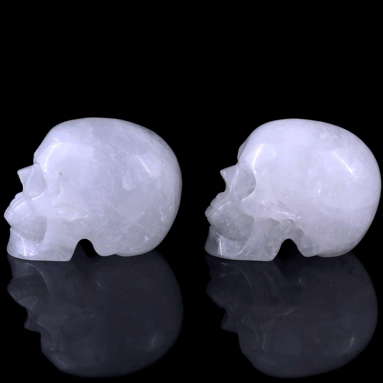 Nicedony 3.0" Angolan Quartz Rock Hand Carved Realistic Skull - View 6