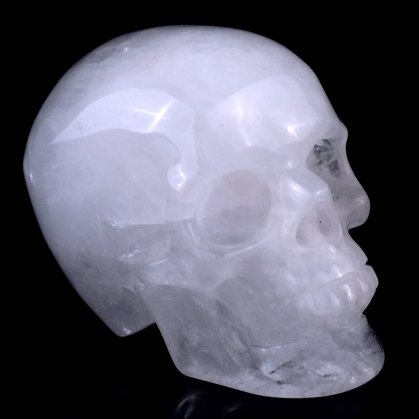 Nicedony 3.0" Angolan Quartz Rock Hand Carved Realistic Skull - 1