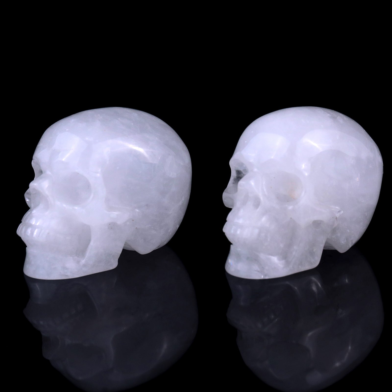Nicedony 3.0" Angolan Quartz Rock Hand Carved Realistic Skull - View 4