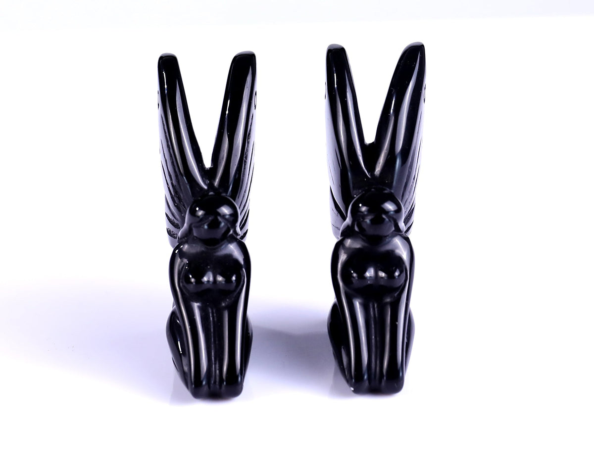 Nicedony 3.0" Black Obsidian Hand Carved Flower Faerie Sculpture (SKU: S100109) - Photo 3