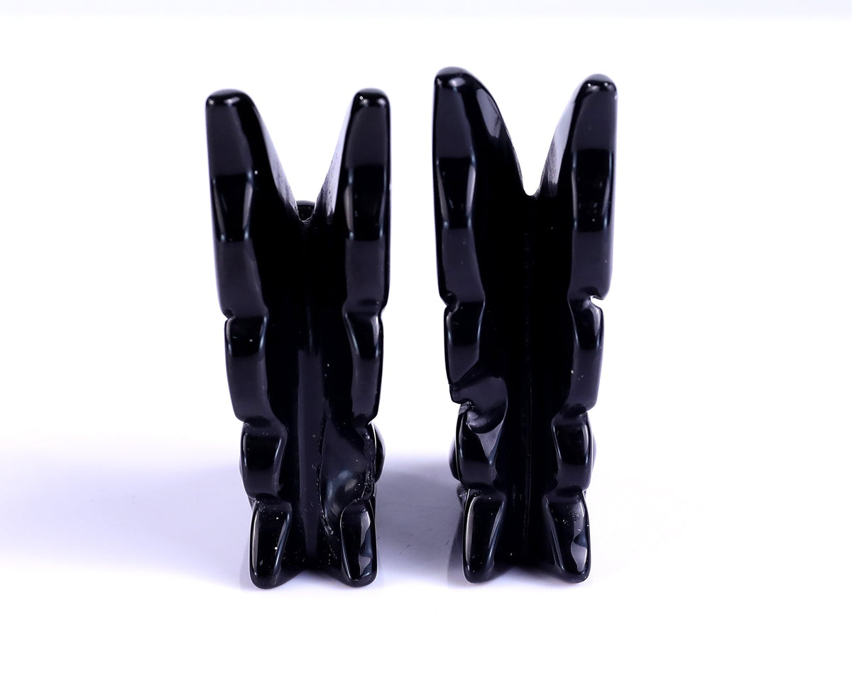 Nicedony 3.0" Black Obsidian Hand Carved Flower Faerie Sculpture (SKU: S100109) - Photo 6