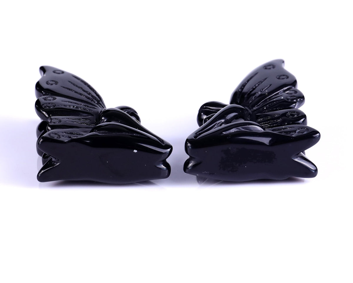 Nicedony 3.0" Black Obsidian Hand Carved Flower Faerie Sculpture (SKU: S100109) - Photo 7