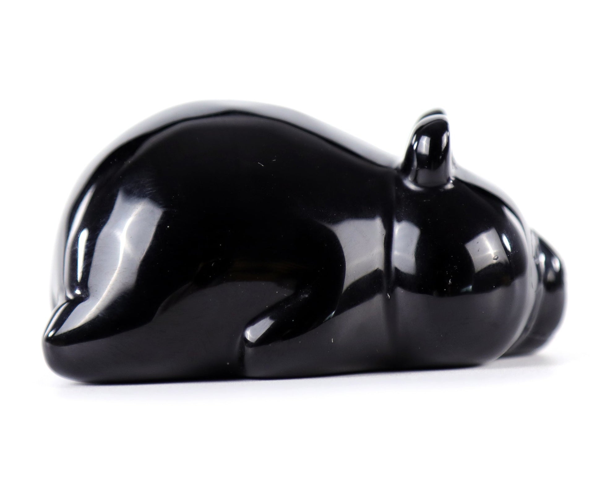 Nicedony 3.0" Black Obsidian Hand Carved Crystal Panda Sculpture - View 3
